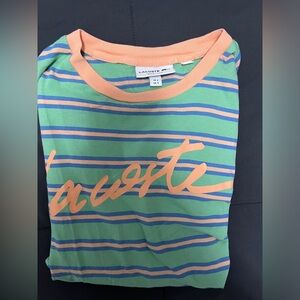 lacoste striped tee